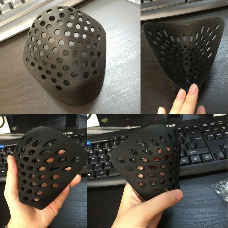Silicone Mask Bracket - 黒赤シリコンマスクカバー月マスクフェイスシェルコスプレ小道具フェイスシェル