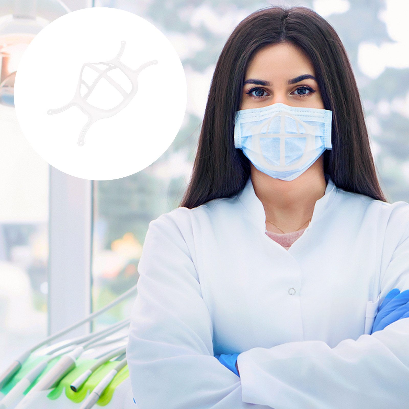 Silicone Mask Bracket - 5個入り シリコン製マスクホルダー、マスク内部を支えるフレーム、通気性の良いデザイン、口紅を保護、洗濯可能、再利用可能、環境に配慮