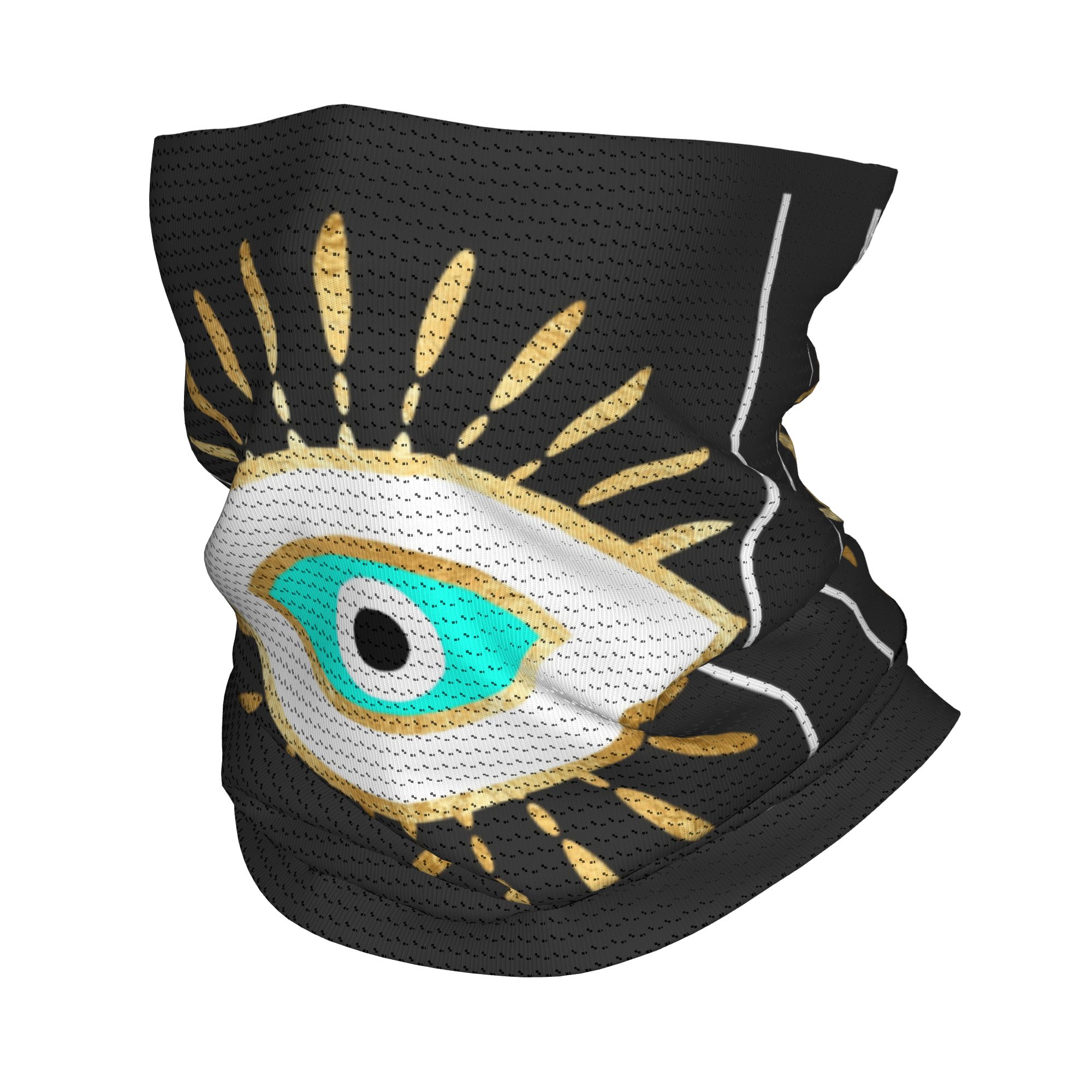 ハムサ邪視金箔プリントバンダナネックゲイター防風フェイススカ - Neck Gaiter Face Cover のレビューと価格