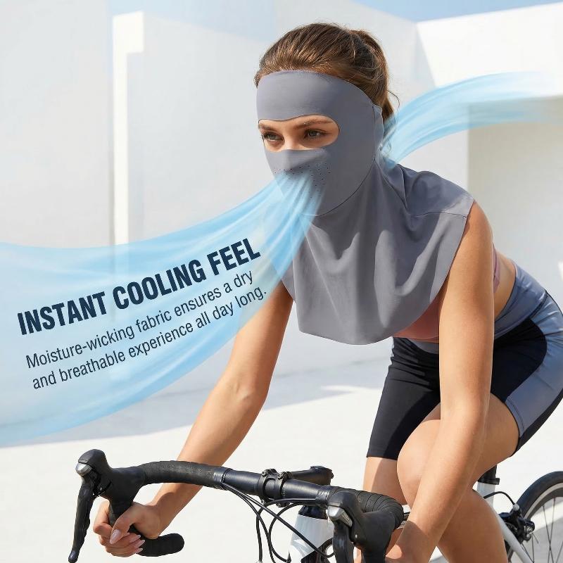夏用通気性フェイスマスク フルカバー アイスシルク UVカッ - Sports Mask Breathable のレビューと価格